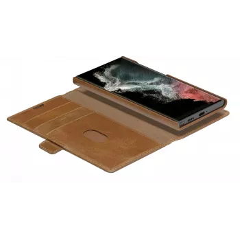 Folio dėklas dbramante1928 Lynge, skirtas Samsung Galaxy S22 Ultra, smėlio spalvos, tinka iki 17,3 cm (6,8'') ekranui, stalinis stovas