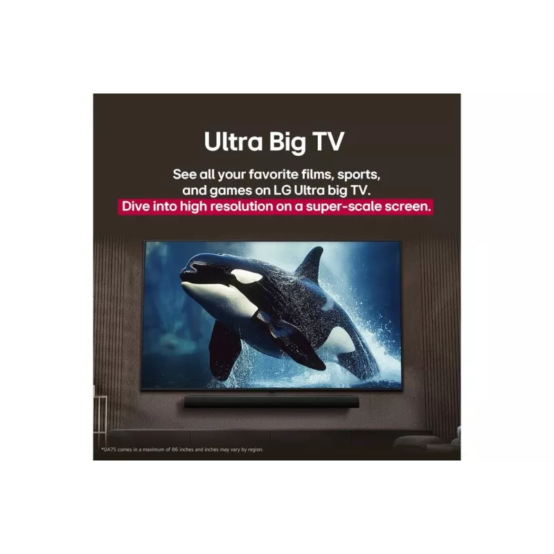 LG UHD AI 65UA75003LA televizorius 165,1 cm (65 col.) 4K Ultra HD Smart TV Wi-Fi juodas