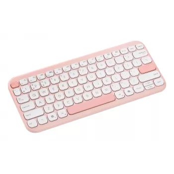 Belaidė klaviatūra ASUS Marshmallow KW100 75% Bluetooth — QWERTZ vokiškas išdėstymas, žirkliniai jungikliai, rožinė