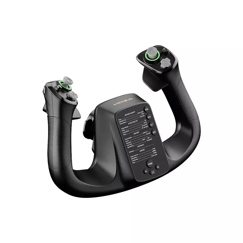 MOZA MFY YOKE skrydžio pagrindas – juodas ABS ir legiruoto plieno skrydžio pagrindas, 142,5×202×313 mm