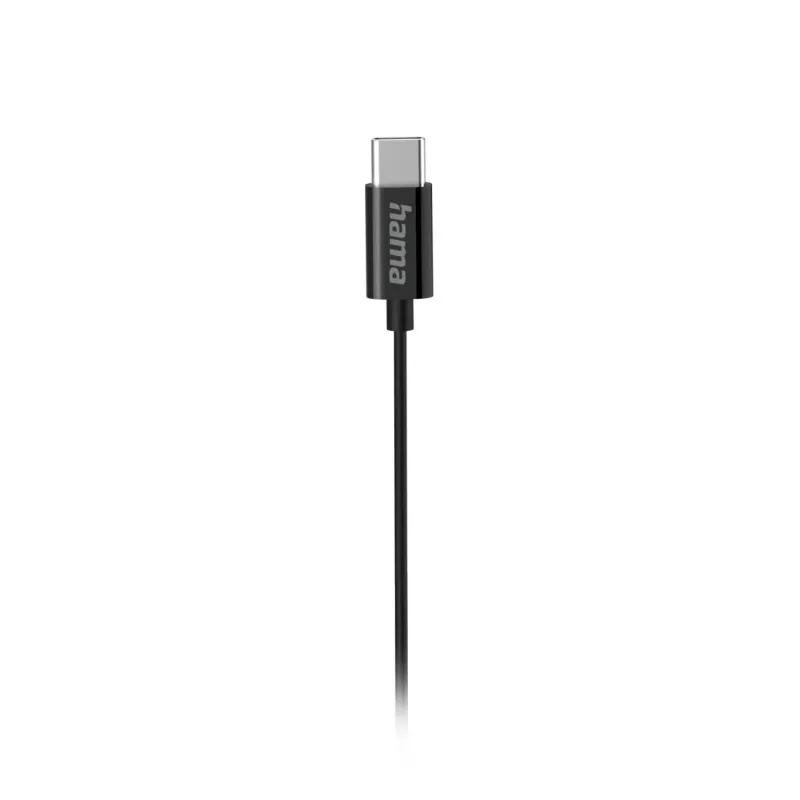 Ausinės Hama Curly, laidinės, USB Type-C, juodos