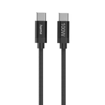 Hama Fabric USB kabelis USB 2.0 1,5 m USB C juodas
