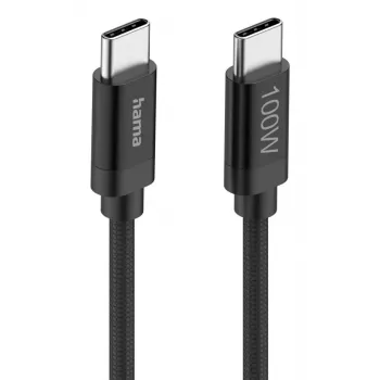 Hama Fabric USB kabelis USB 2.0 1,5 m USB C juodas