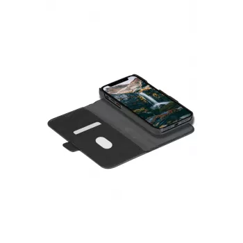 Folio dėklas dbramante1928 New York, iPhone 11/XR, Night Black, 6,1 colio (15,5 cm), 3 kortelių kišenės