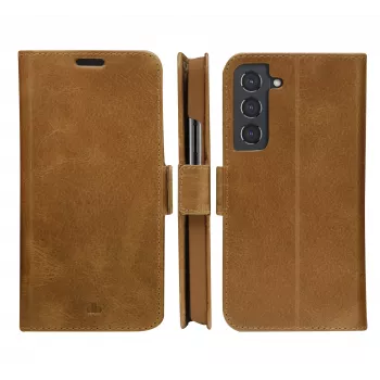 Folio dėklas dbramante1928 Copenhagen Slim Samsung Galaxy S22, 6,1 colio ekranas, gelsvai rudas, stovas ant stalo
