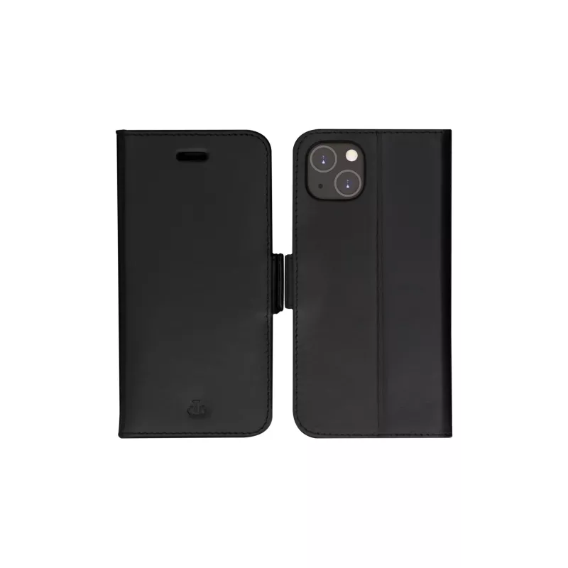 Dėklas-piniginė dbramante1928 Copenhagen, skirtas iPhone 14 Plus (6,7 colio) – juoda, 3 kortelių kišenės, stovas darbalaukiui