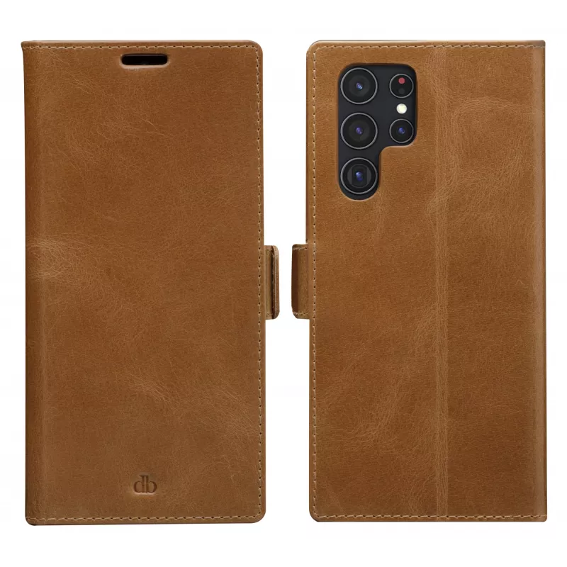 Folio dėklas dbramante1928 Copenhagen Slim, Samsung Galaxy S22 Ultra, 6,8 colio ekranui, Tan