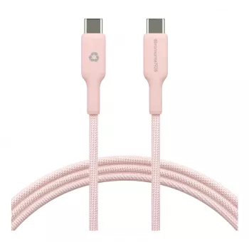 USB-C į USB-C laidas d bramante CB20CCPI7206 — 1,5 m, rožinis