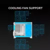Mini Tower PC korpusas Cougar FV150 ARGB White — Micro-ATX / Mini-ITX, šoninis langas, 2x120mm + 1x120mm ventiliatoriai, 2,5 colio ir 3,5 colio vietos