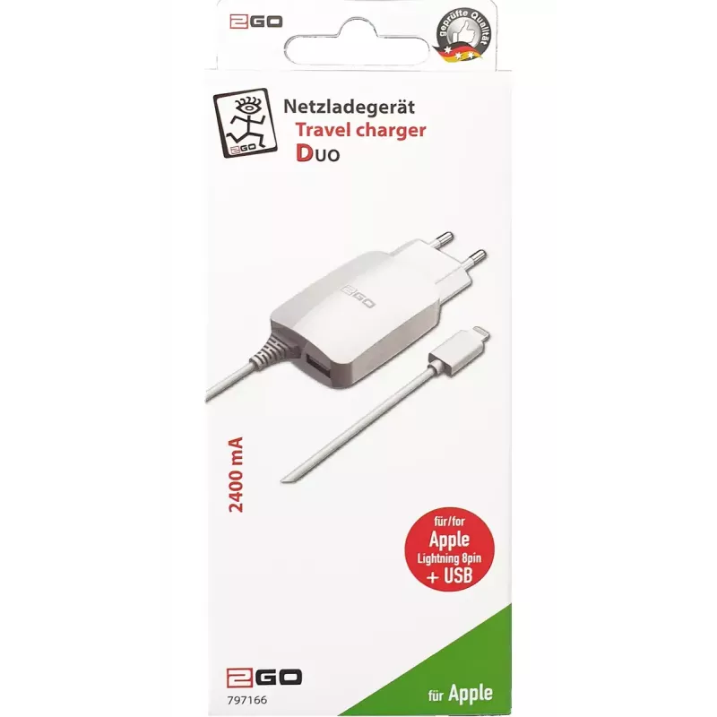 Įkroviklis mobiliesiems įrenginiams 2GO 797166 Universalus Baltas AC Vidaus 5V 1.4m