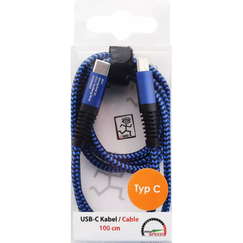 USB kabelis 2GO 797194 USB 3.2 Gen 1 1 m USB C mėlynas