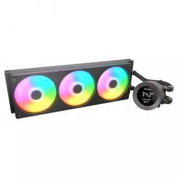 Vandens aušintuvas CPU Cougar Poseidon Vistek 360, ARGB, 120mm ventiliatoriai, 700–2500 RPM, juodas