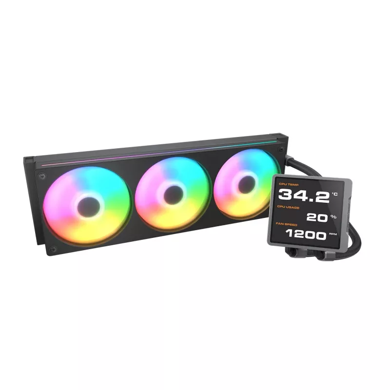 All-in-one CPU skysčio aušintuvas Cougar Poseidon Vistek Pro 360, ARGB, 120 mm ventiliatoriai, juodas, kelių lizdų palaikymas