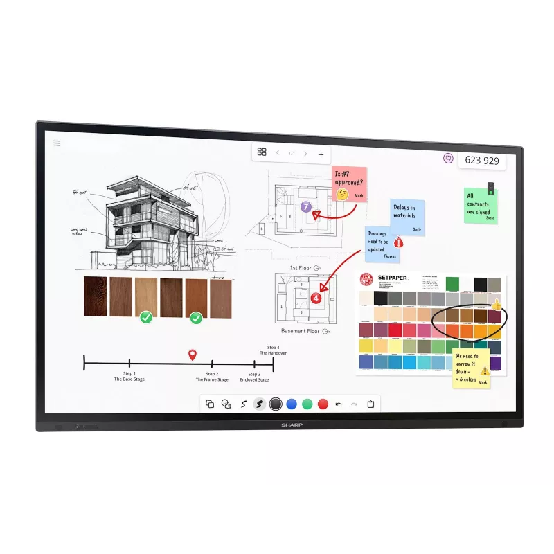 Sharp PN-LA752 75 colių 4K LCD skaitmeninė reklamos plokštė su liečiamuoju ekranu