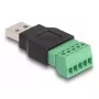 DeLOCK USB 2.0 Type-A kištukas į gnybtų bloko adapteris 2 dalių Juoda Žalia