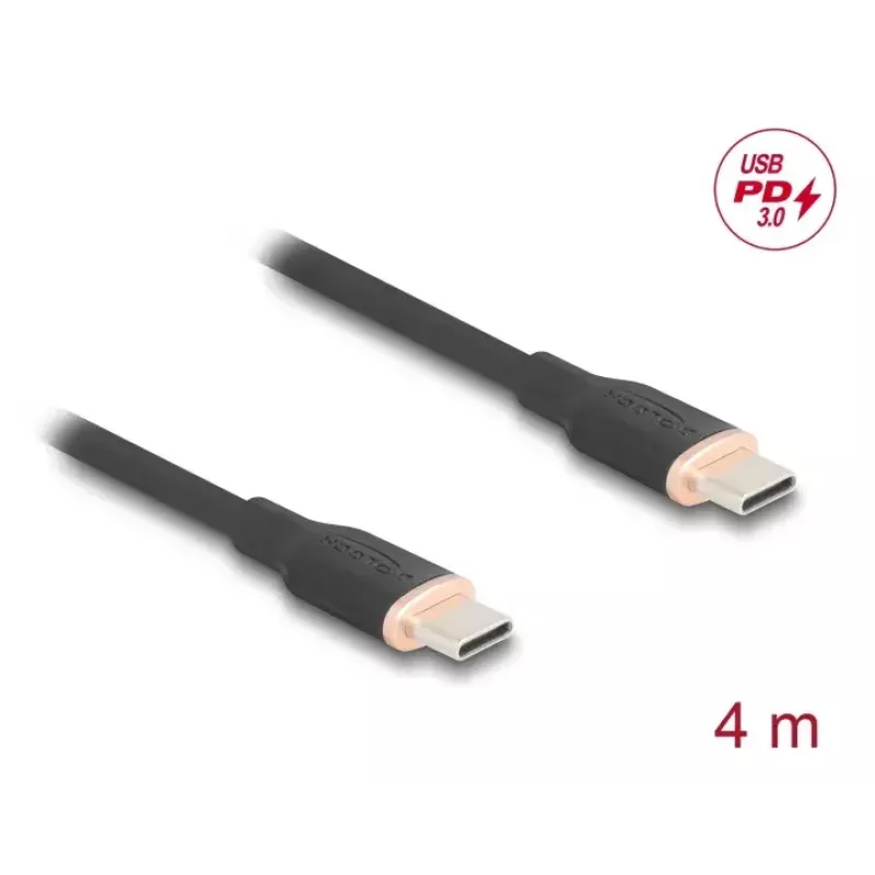 DeLOCK USB 2.0 laidas USB-C 4 m juodas 81240