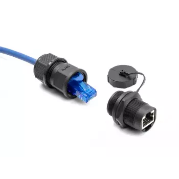 DeLOCK RJ45 Cat.6A mova su sandarinimo dangteliu, IP67 dulkėms ir vandeniui atspari
