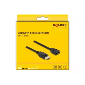 DeLOCK DisplayPort 1.2 ilginimo laidas 4K 60 Hz 2 m