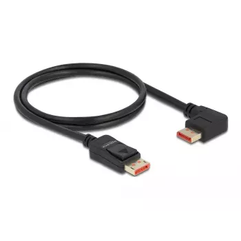 DisplayPort kabelis DeLOCK 87044 8K 60Hz 1m tiesus kištukas į 90° kairįjį lenktą kištuką