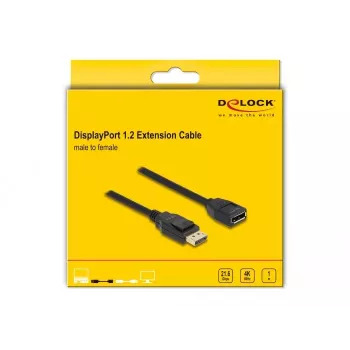 DeLOCK DisplayPort 1.2 prailginimo kabelis 4K 60 Hz 1 m