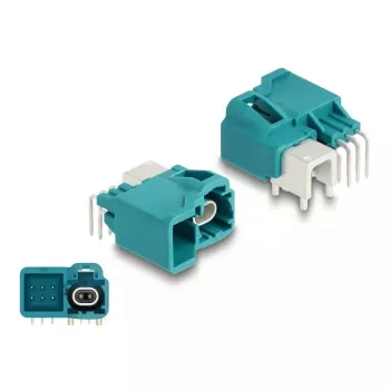 DeLOCK HDMTD vienas maitinimo kaištis, kampinis 90° PCB, moteriškas