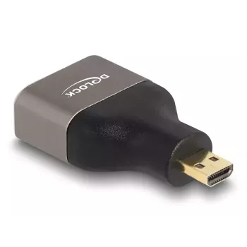 DeLOCK HDMI adapteris Micro-D kištukas į A lizdą 8K 60 Hz pilkas metalinis