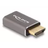 DeLOCK HDMI adapteris vyriška į moterišką 8K 60 Hz pilkas metalinis