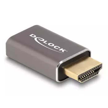 DeLOCK HDMI adapteris vyriška į moterišką 8K 60 Hz pilkas metalinis