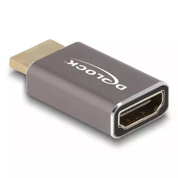 DeLOCK HDMI adapteris vyriška į moterišką 8K 60 Hz pilkas metalinis