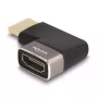 DeLOCK HDMI adapteris vyriškas į moterišką 90° dešinėn 8K 60 Hz pilkas metalinis