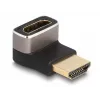 DeLOCK HDMI adapteris kištukas į lizdą 90° žemyn 8K 60 Hz pilkas metalinis