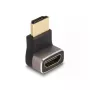 DeLOCK HDMI adapteris kištukas į lizdą 90° žemyn 8K 60 Hz pilkas metalinis