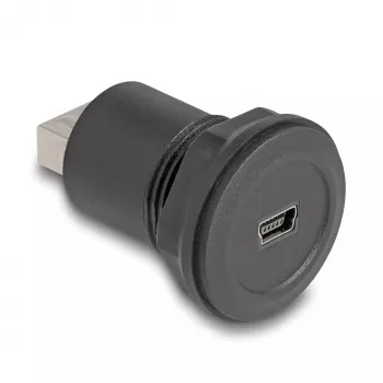 DeLOCK USB 2.0 Mini-B į USB-A įmontuojama jungtis, juoda