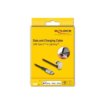 Duomenų ir įkrovimo laidas DeLOCK USB Type-C – Lightning 180° kampu 2m MFi