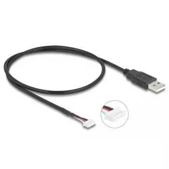 DeLOCK USB laidas USB 2.0 0,6 m USB A 5 kontaktų gnybtų blokas juodas
