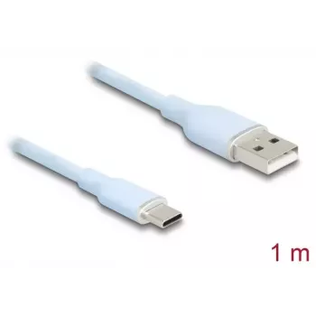 DeLOCK USB 2.0 laidas USB A – USB C 1 m mėlynas 81222
