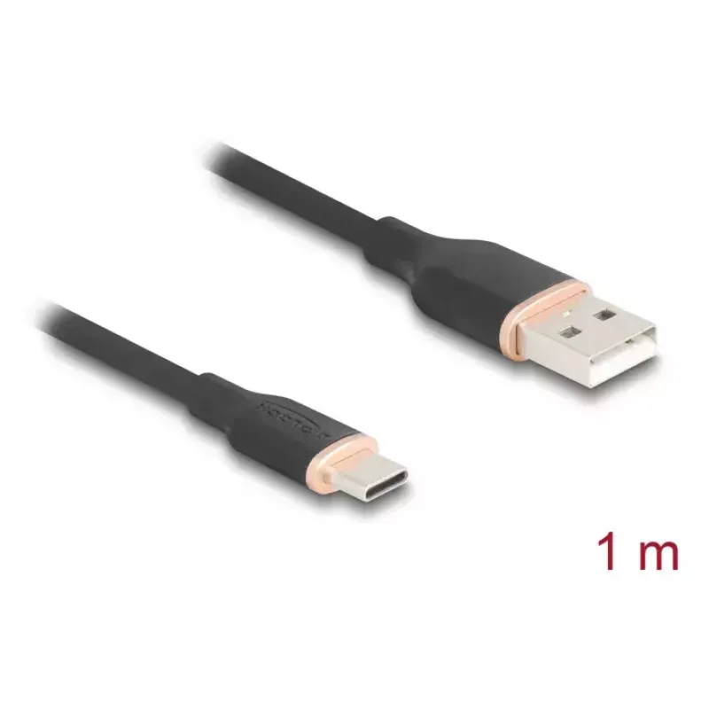 DeLOCK USB kabelis USB 2.0 1 m USB A USB C juodas