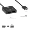 CLUB3D CSV-1009 dvipusis DisplayPort 2 į 1 jungiklis – 2x DisplayPort išėjimai, 8K@60Hz, juodas