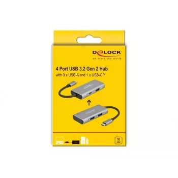 USB Hub DeLOCK išorinis USB 10 Gbps USB Type-C Hub 63261