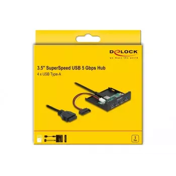 DeLOCK vidinis 3,5 colio USB 3.2 Gen 1 4 prievadų šakotuvas, juodas