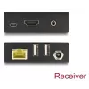 KVM prailgintuvas DELOCK 65957 – HDMI ir USB siųstuvas bei imtuvas, laidinis, iki 70 m, 18 Gbit/s, 600 MHz, juodas