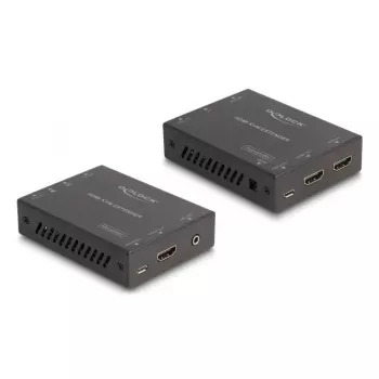 KVM prailgintuvas DELOCK 65957 – HDMI ir USB siųstuvas bei imtuvas, laidinis, iki 70 m, 18 Gbit/s, 600 MHz, juodas