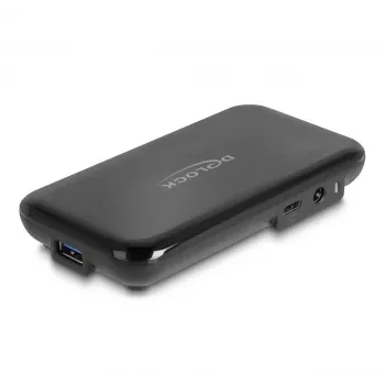 DeLOCK 64209 USB 3.2 Gen 2 Type-C centrinė stotelė 10 Gbit/s Juoda