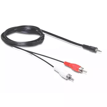 Garso kabelis DeLOCK 84277 10m 3.5mm 2 x RCA juodas