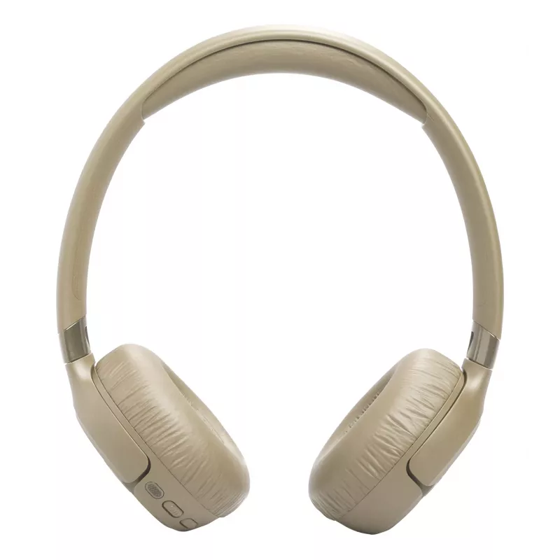 Ausinės JBL Tune 680NC, laidinės ir belaidės (Bluetooth, USB-C), antausinės, lankelis, smėlio spalvos, 20–20000 Hz, 161 g
