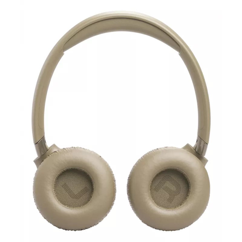 Ausinės JBL Tune 680NC, laidinės ir belaidės (Bluetooth, USB-C), antausinės, lankelis, smėlio spalvos, 20–20000 Hz, 161 g