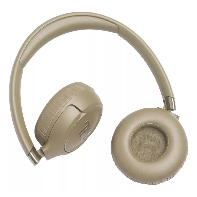 Ausinės JBL Tune 680NC, laidinės ir belaidės (Bluetooth, USB-C), antausinės, lankelis, smėlio spalvos, 20–20000 Hz, 161 g