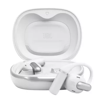 Ausinės JBL Sense Pro TWS su užkabinėmis ausinėmis, skirtos skambučiams ir muzikai, 20–40000 Hz, USB-C įkrovimo stovas, Balta