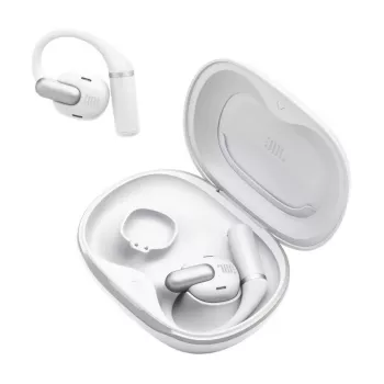 Ausinės JBL Sense Pro TWS su užkabinėmis ausinėmis, skirtos skambučiams ir muzikai, 20–40000 Hz, USB-C įkrovimo stovas, Balta