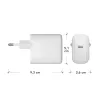 Sieninis USB-C įkroviklis 45W d bramante re-charge Pro — vidaus AC, 110–240V, baltas